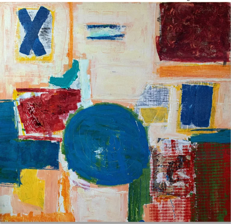 YELLOW PRESS – abstraktus paveikslas, 147×140 cm, aliejus ant drobės, menininkas Eigirdas Scinskas