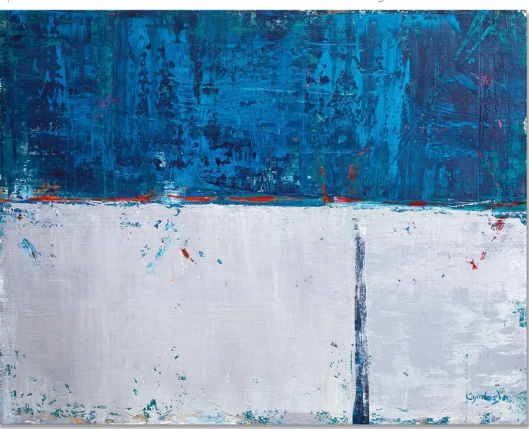 3 PHASES OF THE MOON – CALM OCEAN – abstraktus paveikslas, 140×110 cm, aliejus ant drobės, menininkas Eigirdas Scinskas