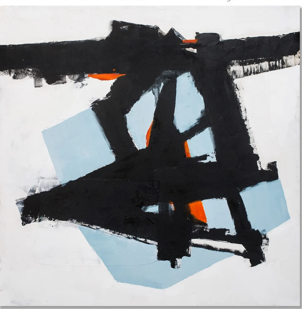 BALANCE III – abstraktus paveikslas, 140×147 cm, aliejus ant drobės, menininkas Eigirdas Scinskas