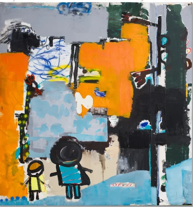 FAIRY TALE – abstraktus paveikslas, 140×147 cm, aliejus ant drobės, menininkas Eigirdas Scinskas