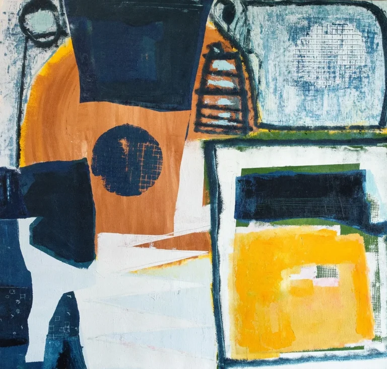FREE TIME – abstraktus paveikslas, 140×147 cm, aliejus ant drobės, menininkas Eigirdas Scinskas