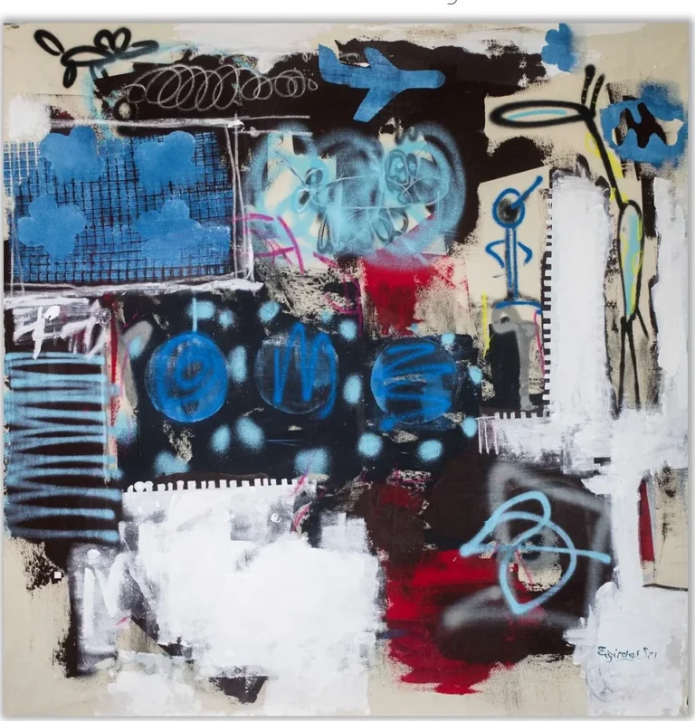 MATRIX – abstraktus paveikslas, 147×140 cm, aliejus ant drobės, menininkas Eigirdas Scinskas