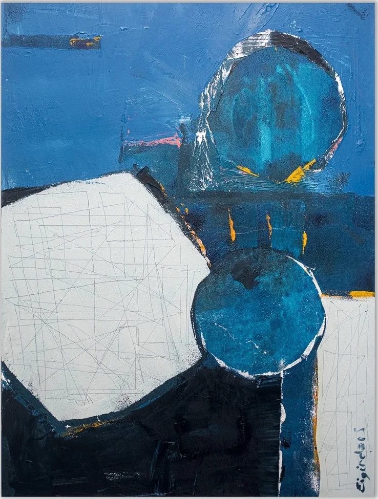 MOON LIGHT ON THE LAKE – abstraktus paveikslas, 60×80 cm, aliejus ant drobės, menininkas Eigirdas Scinskas