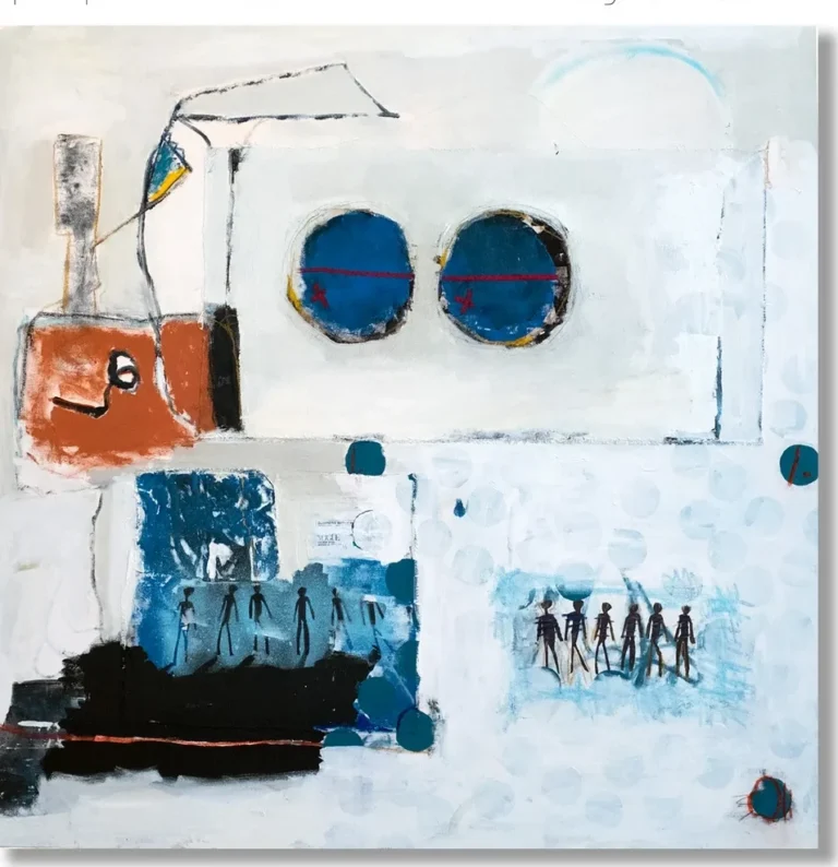 OPEN SPACE – abstraktus paveikslas, 140×147 cm, aliejus ant drobės, menininkas Eigirdas Scinskas
