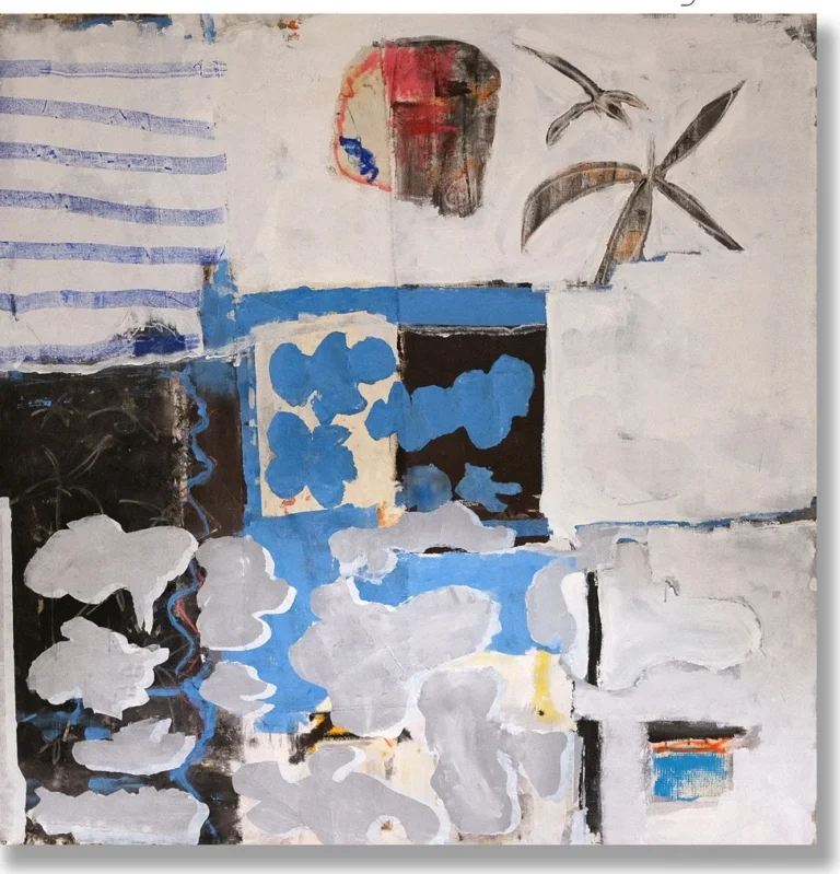PALM BEACH – abstraktus paveikslas, 140×147 cm, aliejus ant drobės, menininkas Eigirdas Scinskas