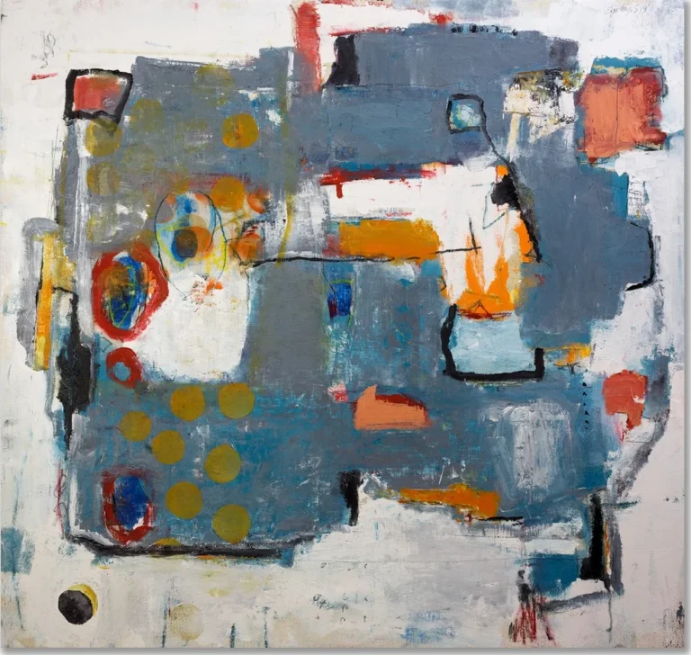 PLAY GROUND – abstraktus paveikslas, 140×147 cm, aliejus ant drobės, menininkas Eigirdas Scinskas