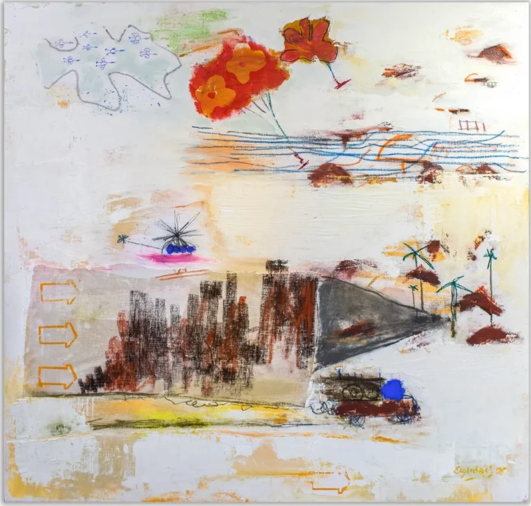 SAFARI – abstraktus paveikslas, 136×147 cm, aliejus ant drobės, menininkas Eigirdas Scinskas