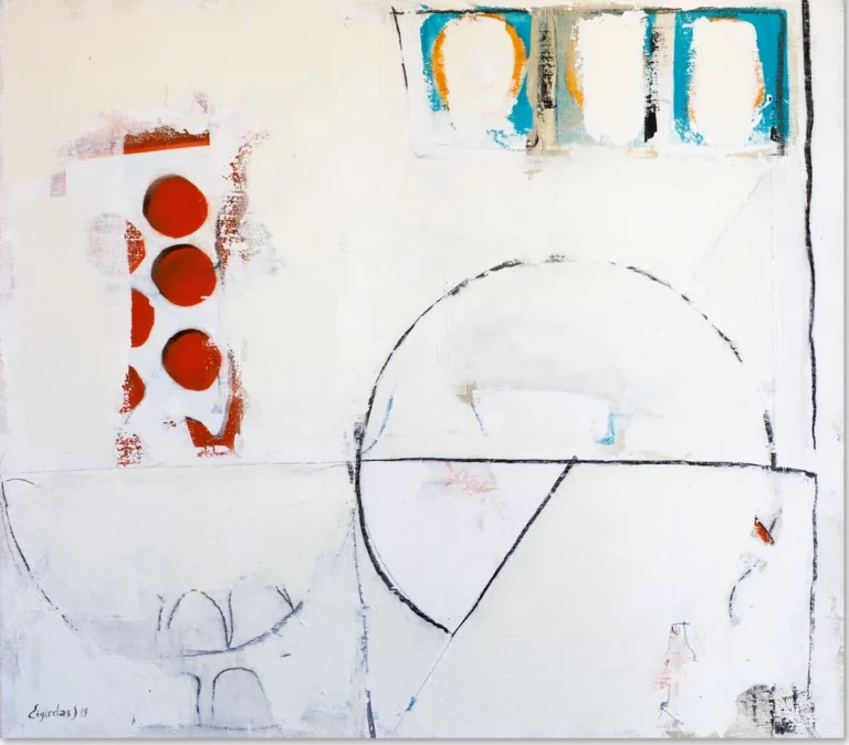 SIX POINTS – abstraktus paveikslas, 140×140 cm, aliejus ant drobės, menininkas Eigirdas Scinskas