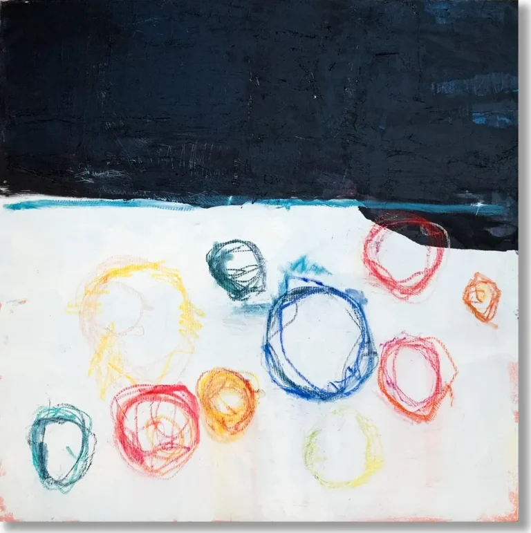 SOAP BUBBLE – abstraktus paveikslas, 140×140 cm, aliejus ant drobės, menininkas Eigirdas Scinskas