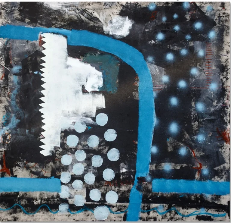 STAR TREK – abstraktus paveikslas, 140×147 cm, aliejus ant drobės, menininkas Eigirdas Scinskas