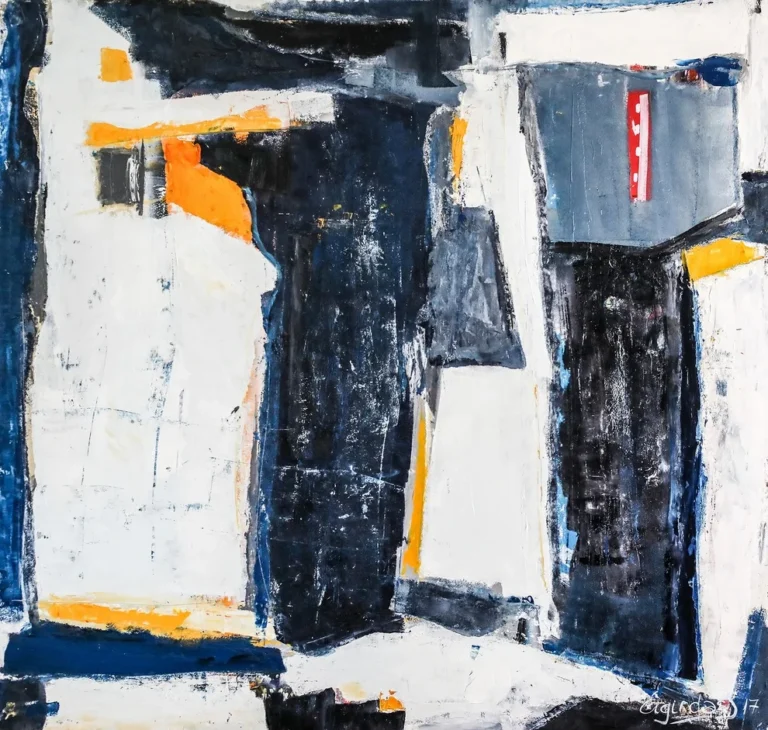 SUPREME – abstraktus paveikslas, 140×140 cm, aliejus ant drobės, menininkas Eigirdas Scinskas