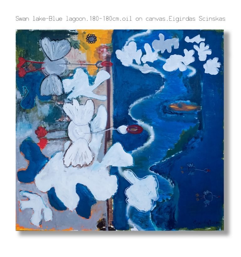 Swan lake - Blue lagoon - Abstraktūs paveikslai Eigirdas Scinskas
