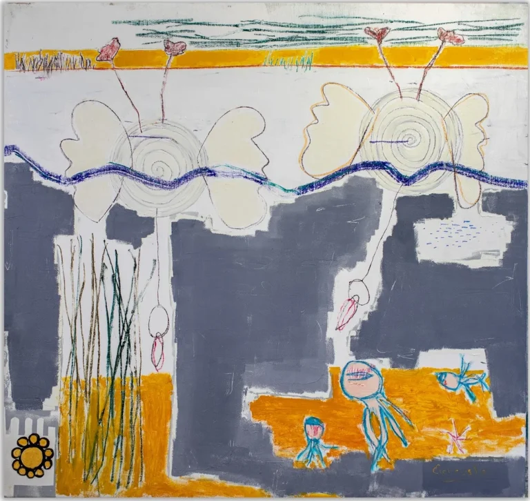 SUNSET – abstraktus paveikslas, 140×147 cm, aliejus ant drobės, menininkas Eigirdas Scinskas