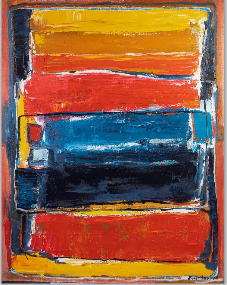 THE STONES STONE – abstraktus paveikslas, 100×140 cm, aliejus ant drobės, menininkas Eigirdas Scinskas