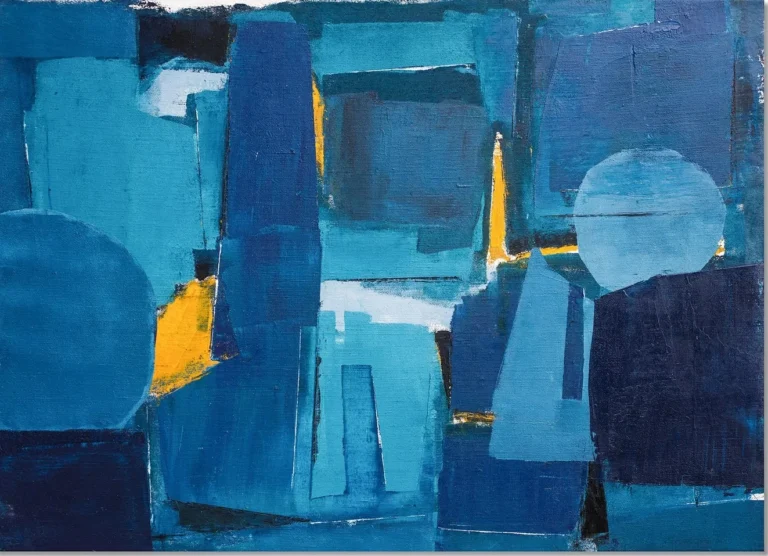 THE BLUE MOON STORIES – abstraktus paveikslas, 140×100 cm, aliejus ant drobės, menininkas Eigirdas Scinskas