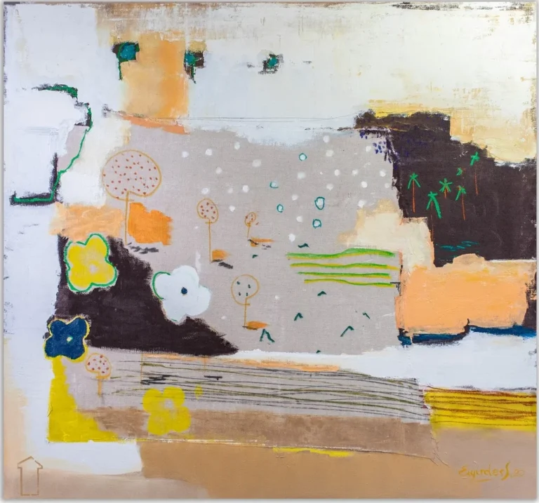 TROPICAL GARDEN – abstraktus paveikslas, 140×147 cm, aliejus ant drobės, menininkas Eigirdas Scinskas