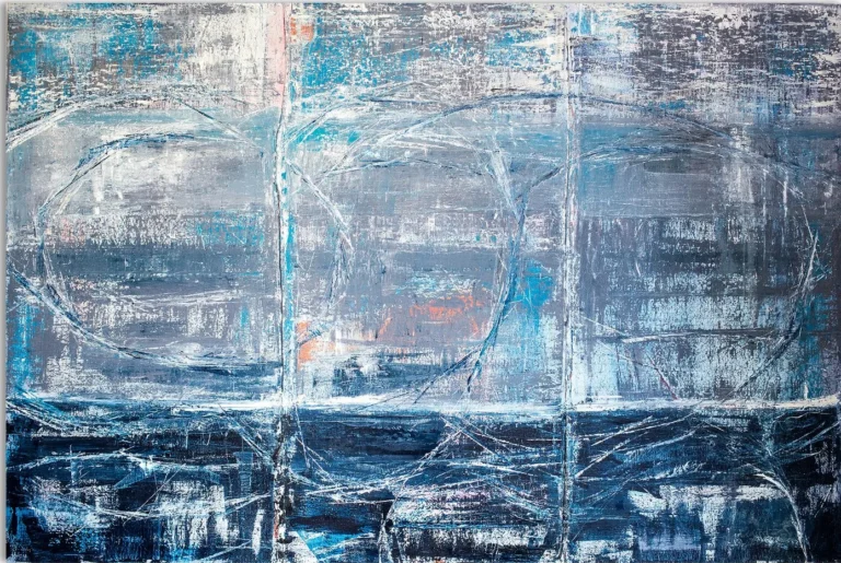 THREE WHALES – abstraktus paveikslas, 270×170 cm, aliejus ant drobės, menininkas Eigirdas Scinskas