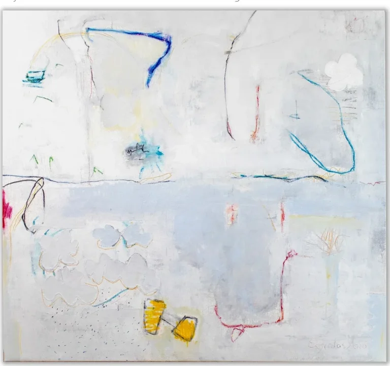 THREE MOON LAKES – abstraktus paveikslas, 136×147 cm, aliejus ant drobės, menininkas Eigirdas Scinskas
