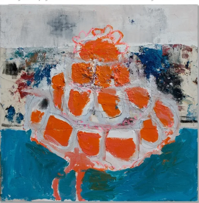 WAITING FOR MY GIFTS – abstraktus paveikslas, 80×80 cm, aliejus ant drobės, menininkas Eigirdas Scinskas
