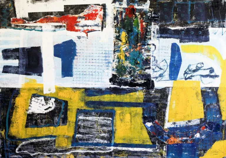 WALL STREET – abstraktus paveikslas, 140×100 cm, aliejus ant drobės, menininkas Eigirdas Scinskas