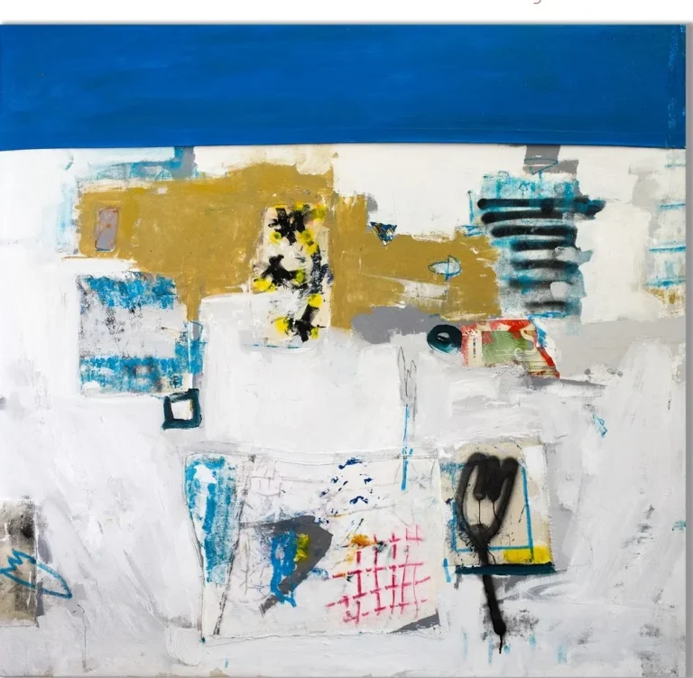 WI-FI NETWORK – abstraktus paveikslas, 140×147 cm, aliejus ant drobės, menininkas Eigirdas Scinskas