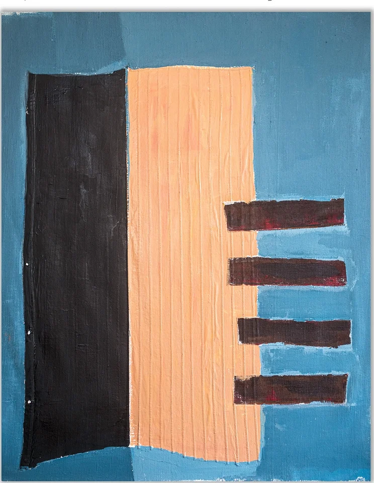 YACHT-OPTIMIST – abstraktus paveikslas, 108×140 cm, aliejus ant drobės, menininkas Eigirdas Scinskas