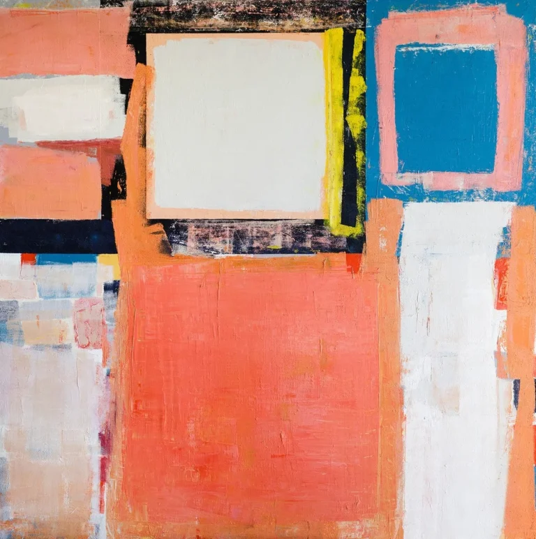 COMPOSITION 44 – abstraktus paveikslas, 140×147 cm, aliejus ant drobės, menininkas Eigirdas Scinskas