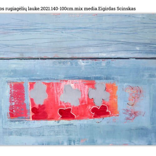 Aguonos rugiagėlių lauke