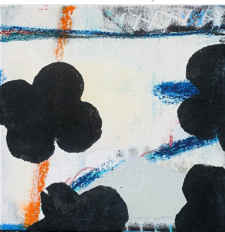 SMALL CLOUDS – abstraktus paveikslas, 25×25 cm, aliejus ant drobės, menininkas Eigirdas Scinskas