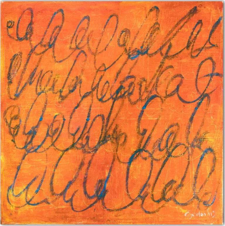 POINT OF VIEW – abstraktus paveikslas, 100×100 cm, aliejus ant drobės, menininkas Eigirdas Scinskas