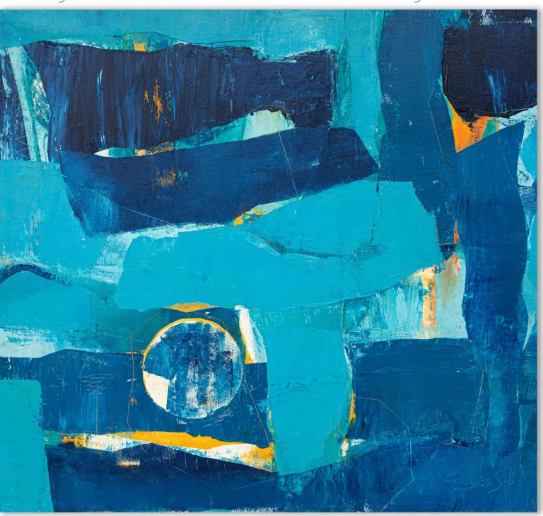 MOON LIGHT SHADOW – abstraktus paveikslas, 147×140 cm, aliejus ant drobės, menininkas Eigirdas Scinskas