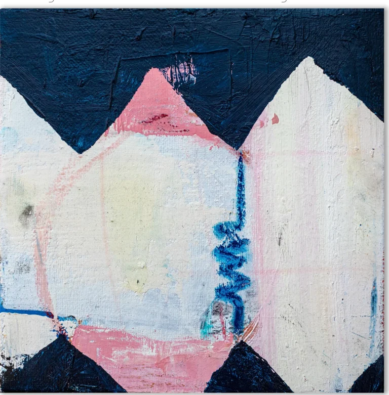 MINI. SIGN – abstraktus paveikslas, 25×25 cm, aliejus ant drobės, menininkas Eigirdas Scinskas