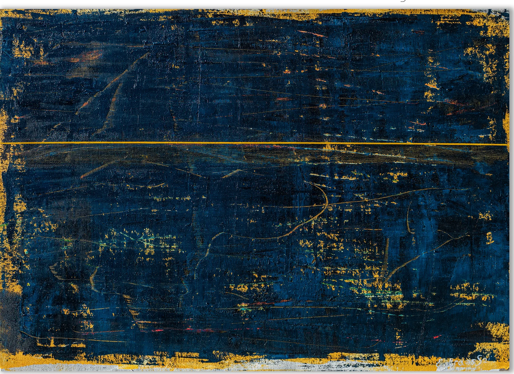 GOLDEN HOUR – abstraktus paveikslas, 140×100 cm, aliejus ant drobės, menininkas Eigirdas Scinskas