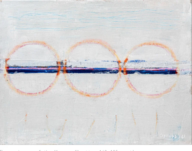 REFLECTION – abstraktus paveikslas, 140×105 cm, aliejus ant drobės, menininkas Eigirdas Scinskas