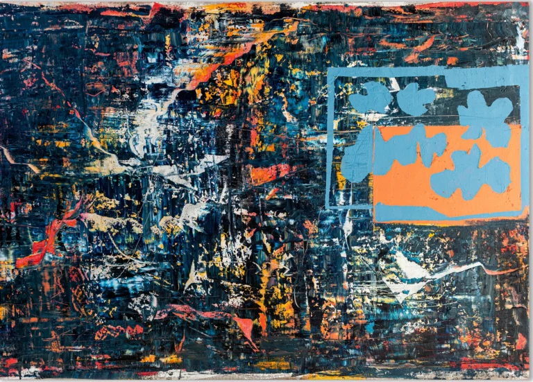 TRUE STORY – abstraktus paveikslas, 140×100 cm, aliejus ant drobės, menininkas Eigirdas Scinskas
