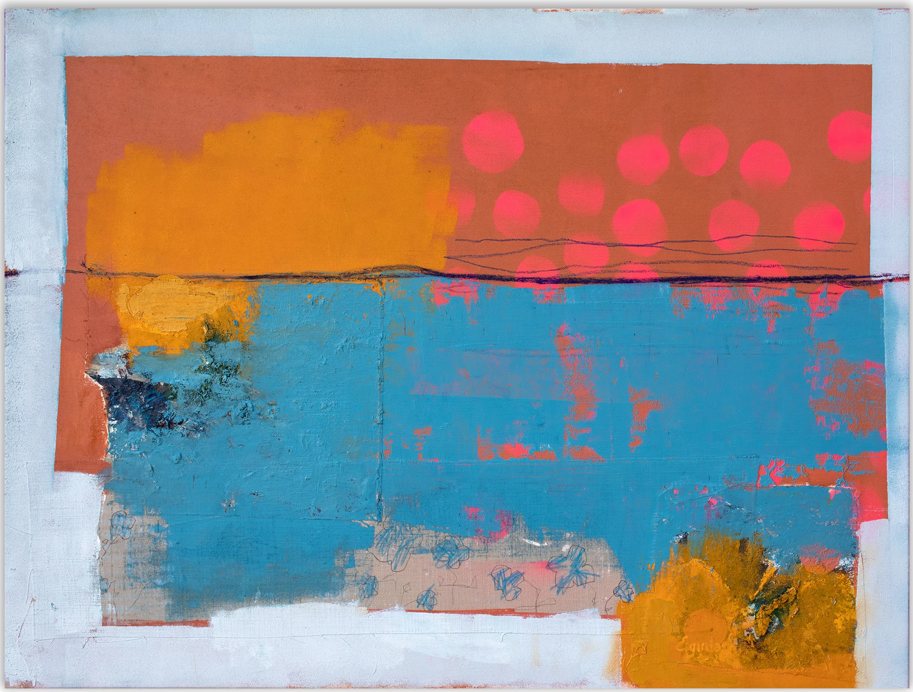 SPRING GARDEN – abstraktus paveikslas, 140×105 cm, aliejus ant drobės, menininkas Eigirdas Scinskas