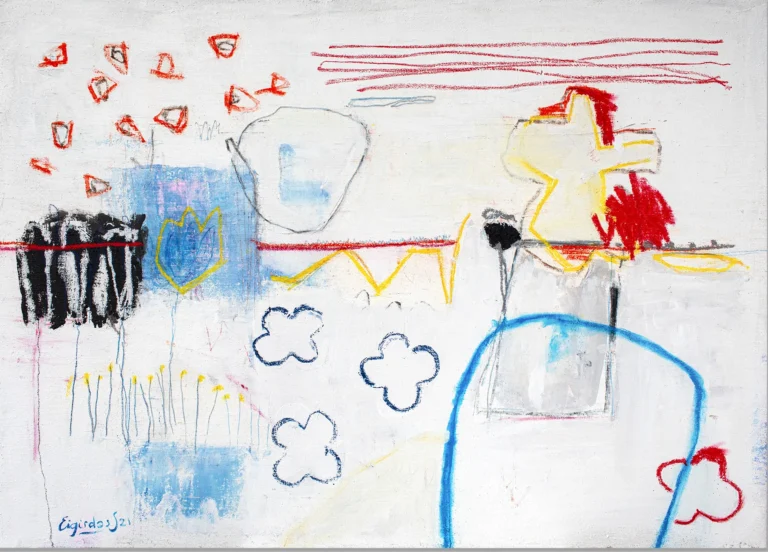 BLUEBIRD – abstraktus paveikslas, 140×100 cm, aliejus ant drobės, menininkas Eigirdas Scinskas