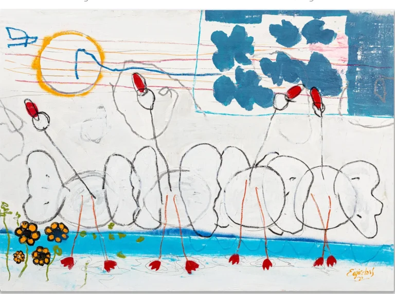 DANCING ON THE CLOUDS – abstraktus paveikslas, 140×100 cm, aliejus ant drobės, menininkas Eigirdas Scinskas
