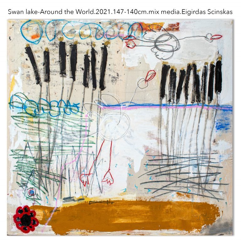 Swan Lake - Around the world - Abstraktūs paveikslai Eigirdas Scinskas