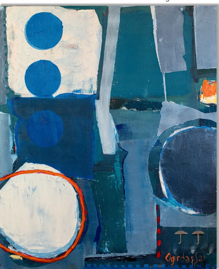 BLUE MOON SHADOW – abstraktus paveikslas, 105×140 cm, aliejus ant drobės, menininkas Eigirdas Scinskas