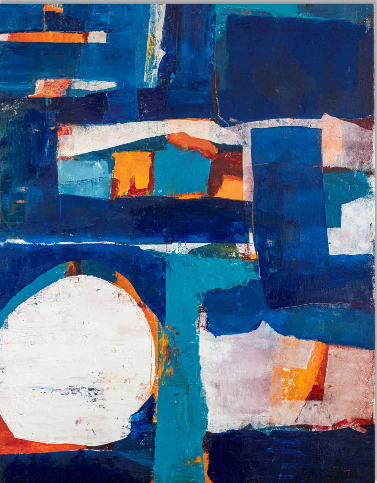 MOON LIGHT – NIGHT CITY – abstraktus paveikslas, 105×140 cm, aliejus ant drobės, menininkas Eigirdas Scinskas