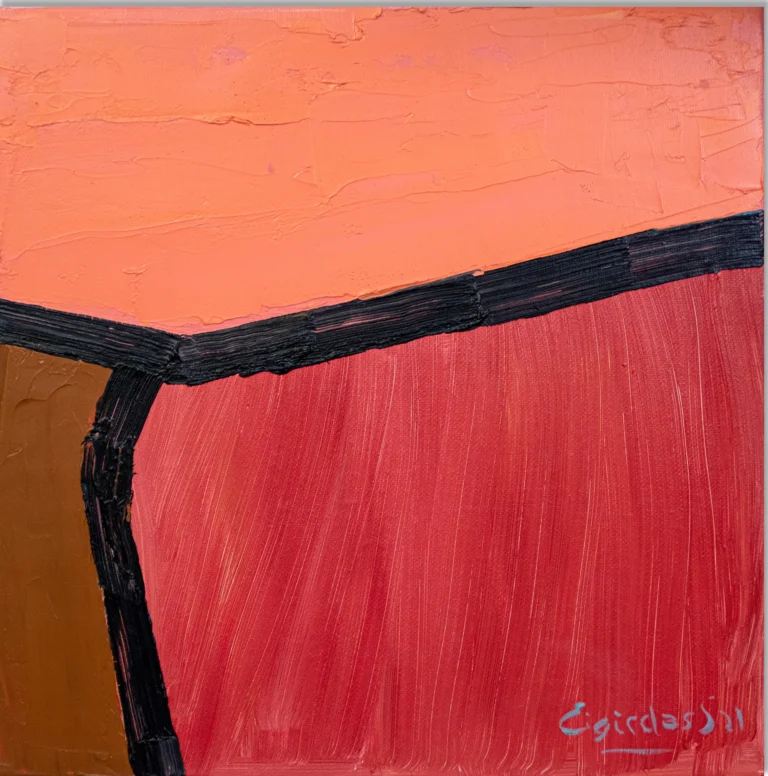 PINK SEA – abstraktus paveikslas, 50×50 cm, aliejus ant drobės, menininkas Eigirdas Scinskas