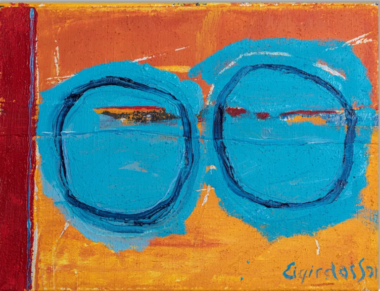SUN DROPS – abstraktus paveikslas, 40×30 cm, aliejus ant drobės, menininkas Eigirdas Scinskas
