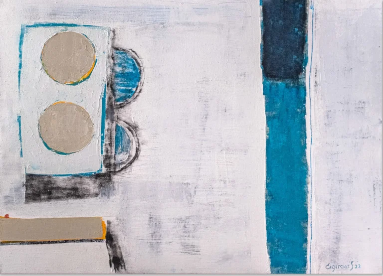 TWO ISLANDS – abstraktus paveikslas, 140×100 cm, aliejus ant drobės, menininkas Eigirdas Scinskas
