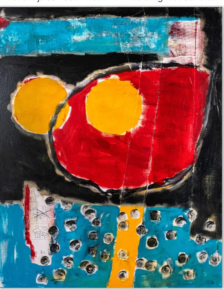 INSTRUCTIONS – abstraktus paveikslas, 80×100 cm, aliejus ant drobės, menininkas Eigirdas Scinskas