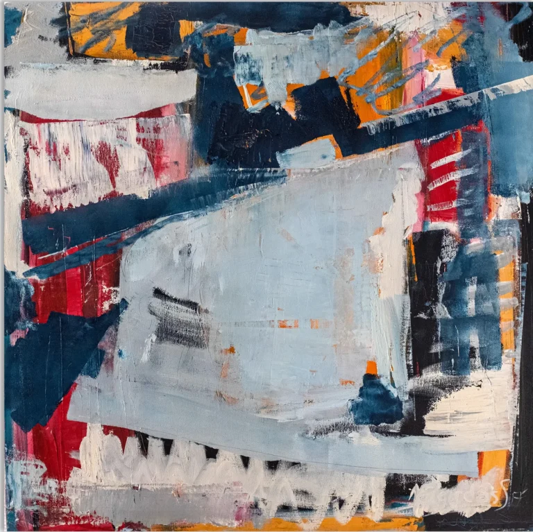 MIRAGE – abstraktus paveikslas, 100×100 cm, aliejus ant drobės, menininkas Eigirdas Scinskas