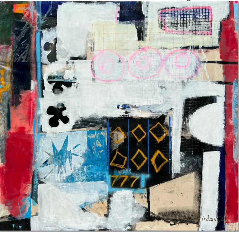 POKER FACE – WINNER – abstraktus paveikslas, 147×140 cm, aliejus ant drobės, menininkas Eigirdas Scinskas