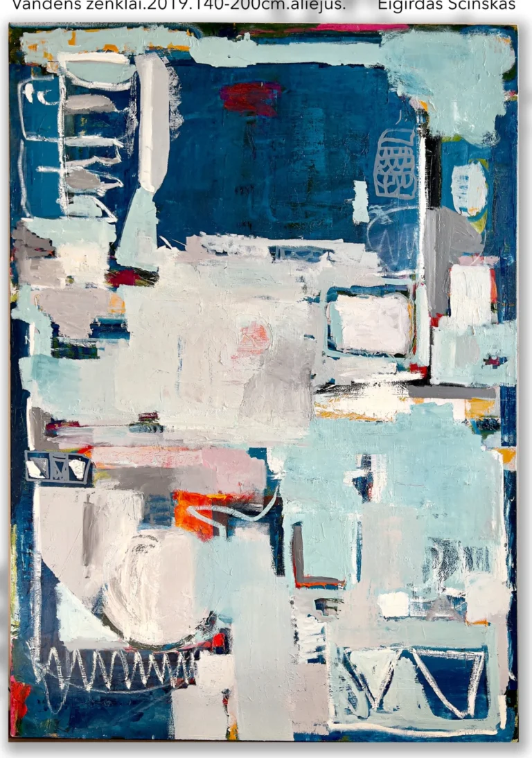 WATER SIGNS – abstraktus paveikslas, 140×200 cm, aliejus ant drobės, menininkas Eigirdas Scinskas