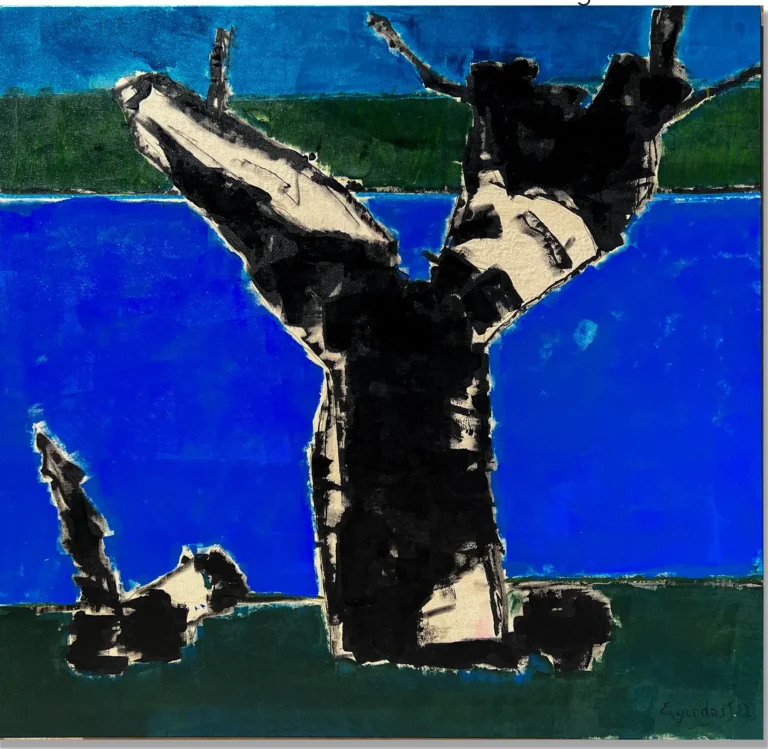 POINT OF MEDITATION – abstraktus paveikslas, 147×140 cm, mišri technika ant drobės, menininkas Eigirdas Scinskas