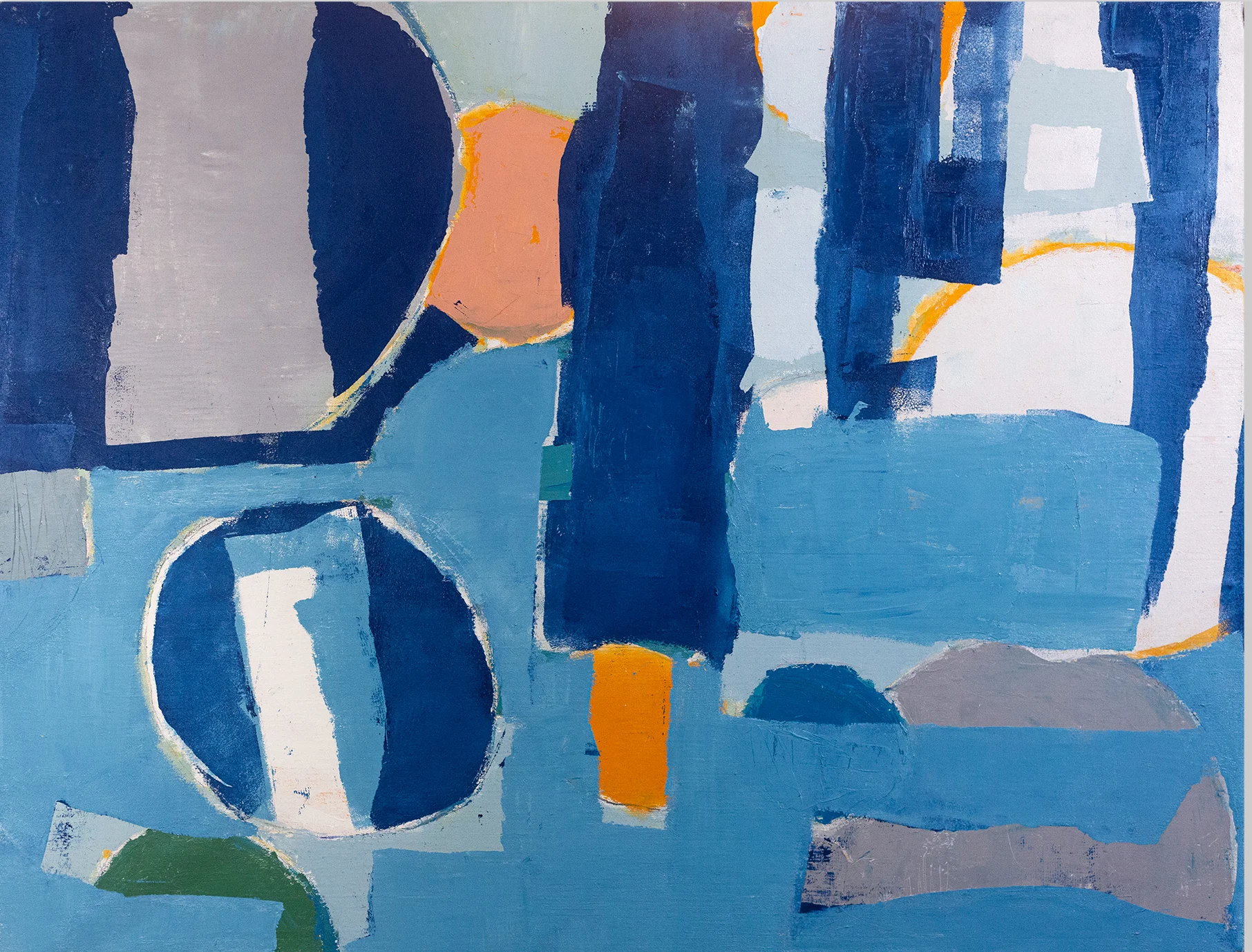 MOON LIGHT – BLUE SEA – abstraktus paveikslas, 105×150 cm, aliejus ant drobės, menininkas Eigirdas Scinskas
